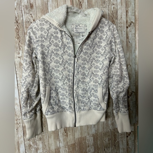 Vintage Y2K Aeropostale M Sherpa fur lined hoodie sweatshirt jacket grun… - Picture 1 of 4